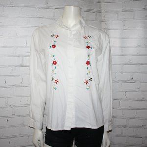 🤍🧵🌈 Embroidered Button-Down · Magnet · Size 9